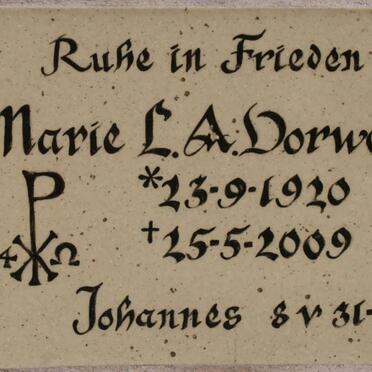 VORWERK Marie L.A. 1920-2009