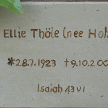 THÖLE Ellie nee HOHLS 1923-2005