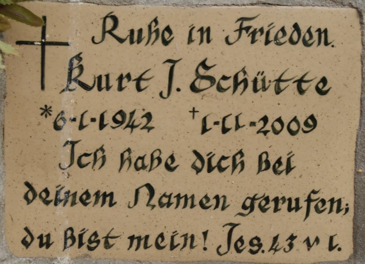 SCHÜTTE Kurt J. 1942-2009