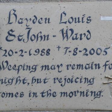 WARD Hayden Louis, St John 1988-2005