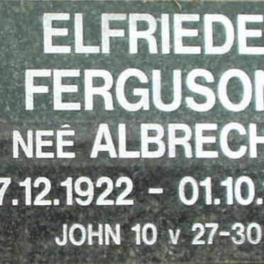 FERGUSON Elfriede nee ALBRECHT 1922-1996