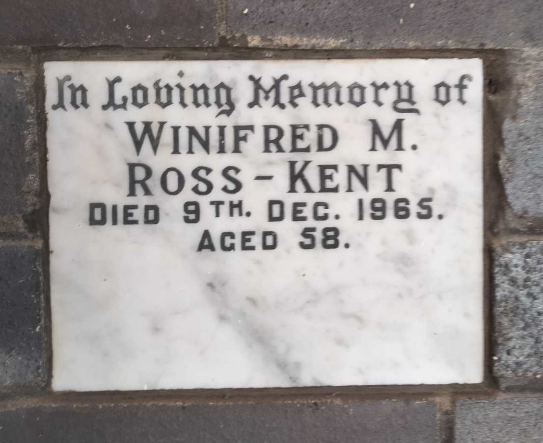 KENT Winifred M., ROSS -1965