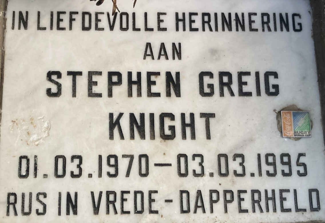 KNIGHT Stephen Greig 1970-1995