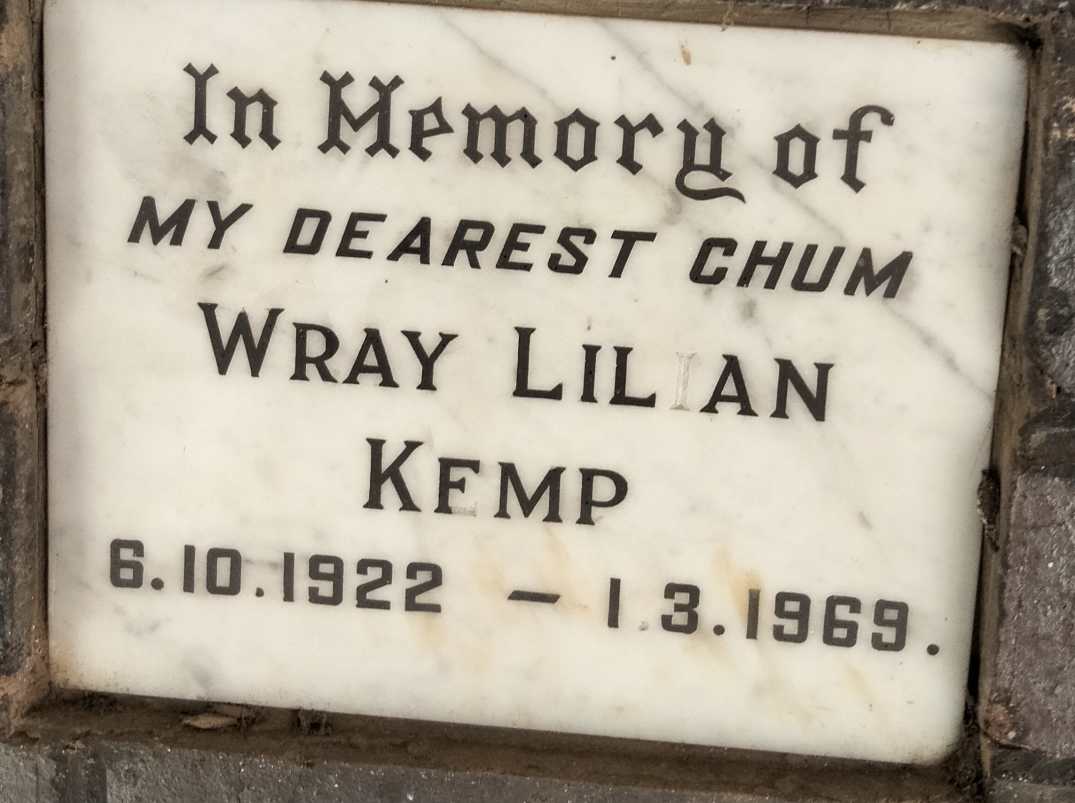 KEMP Wray Lilian 1922-1969