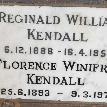 KENDALL Reginald William 1888-1957 & Florence Winifred 1893-197?