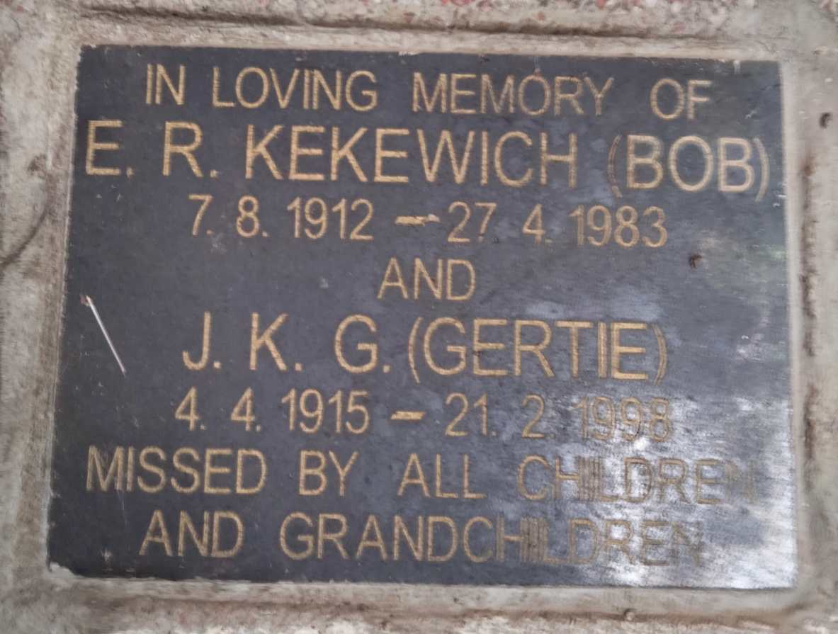 KEKEWICH E.R. 1912-1983 & J.K.G. 1915-1998