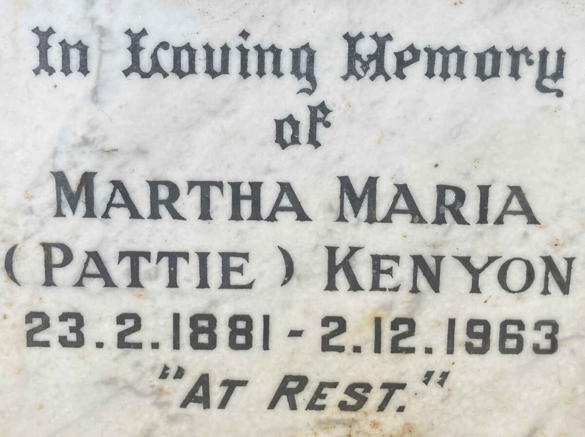 KENYON Martha Maria 1881-1963