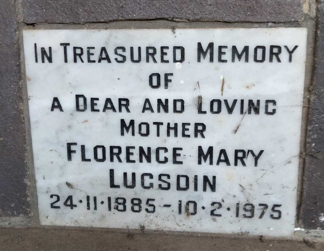 LUGSDIN Florence Mary 1885-1975