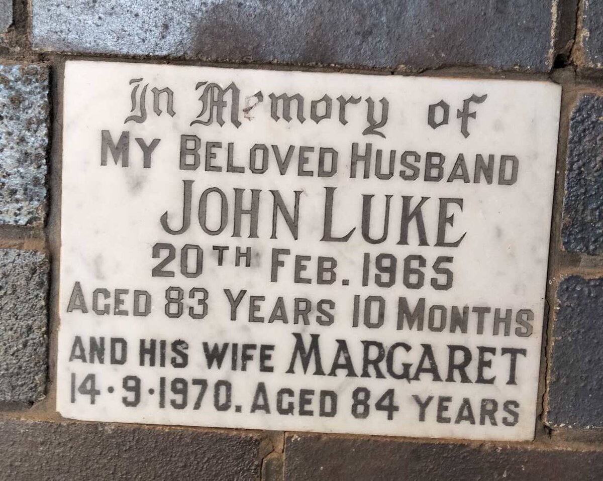 LUKE John -1965 & Margaret -1970