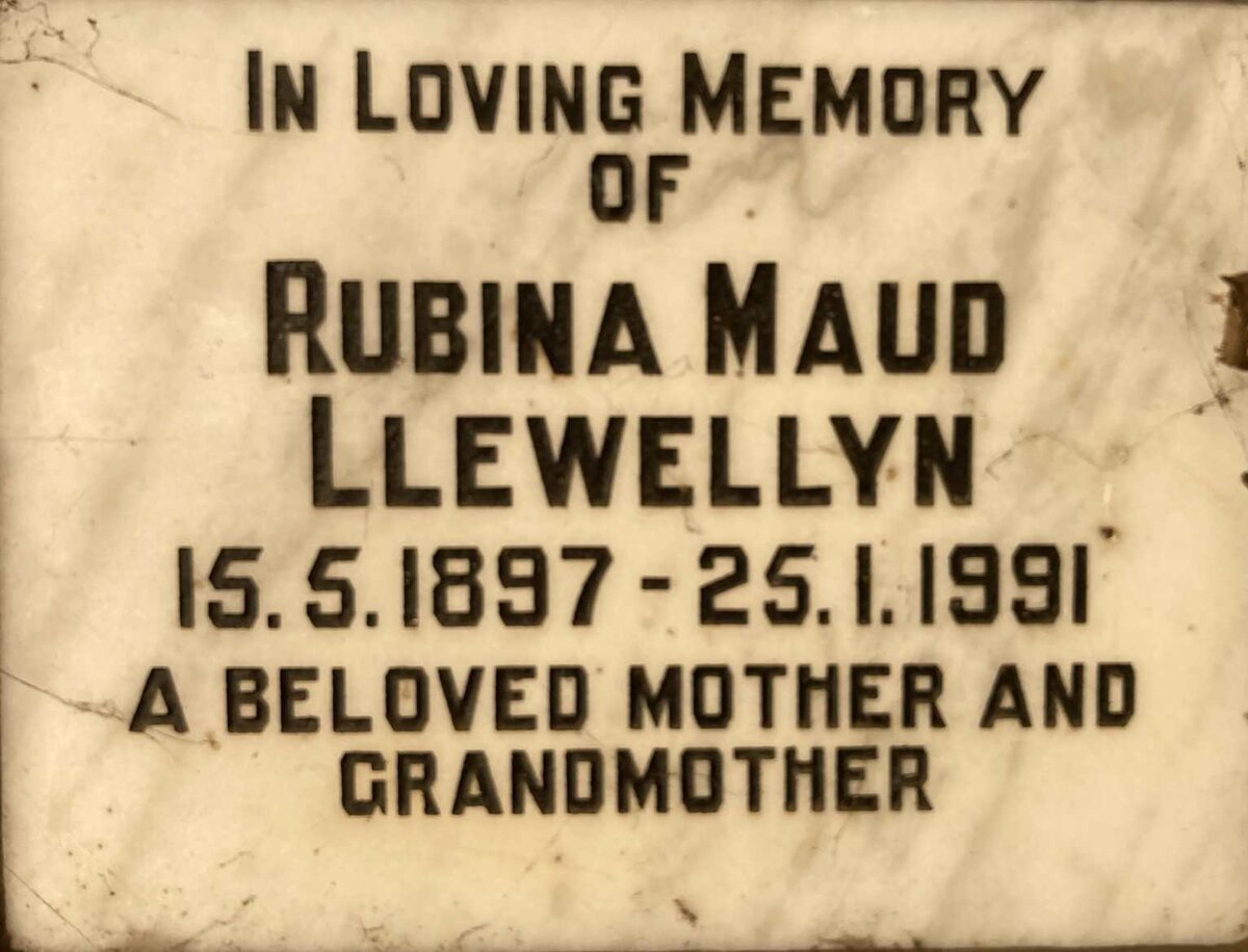 LLEWELLYN Rubina Maud 1897-1991
