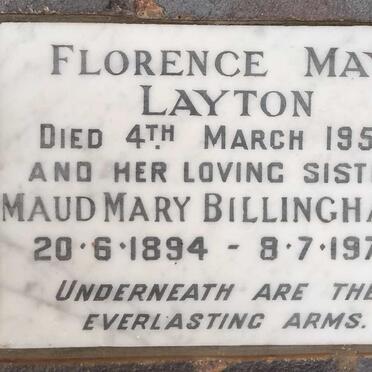 LAYTON Florence May -1959 :: BILLINGHAM Maud Mary 1894-1972