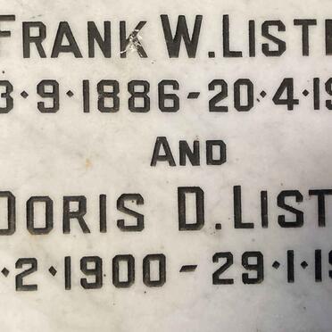 LISTER Frank W. 1886-1964 & Doris D. 1900-1976