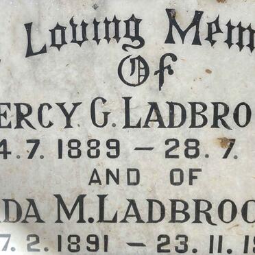 LADBROOKE Percy G. 1889-1961 & Ada M. 1891-1970