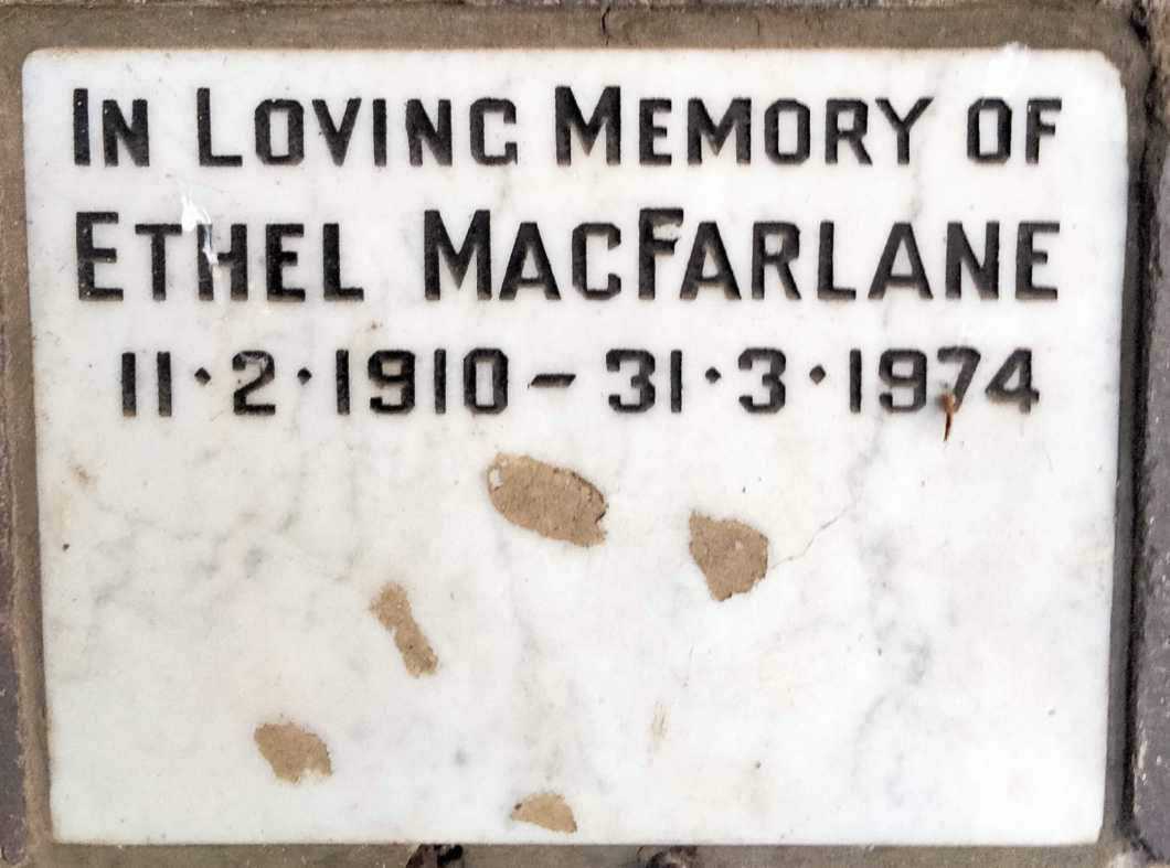 MACFARLANE Ethel 1910-1974
