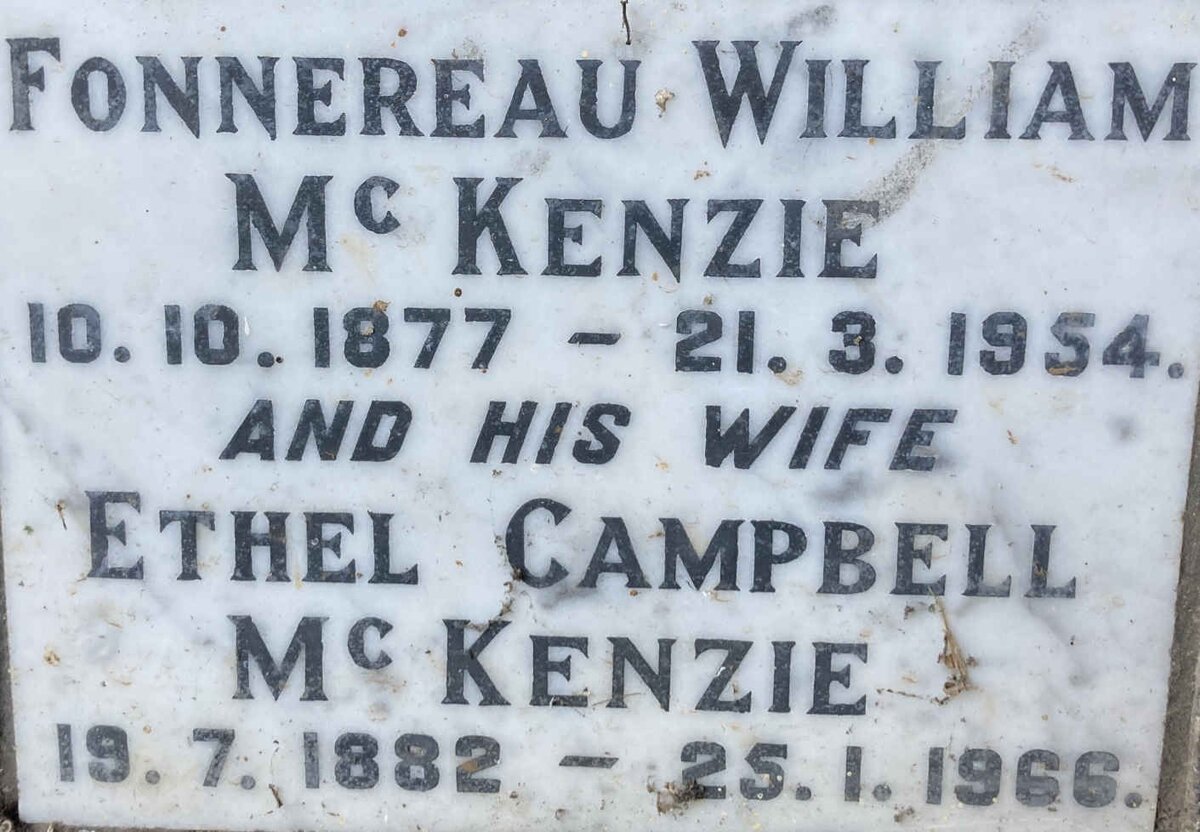 McKENZIE Fonnereau William 1877-1954 & Ethel Campbell 1882-1966