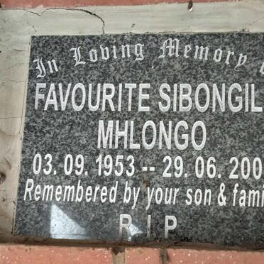 MHLONGO Favourite Sibongile 1953-2009