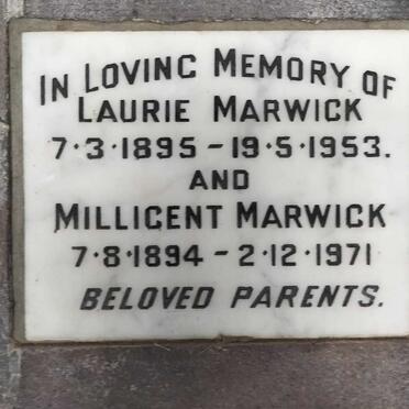 MARWICK Laurie 1895-1953 & Millicent 1894-1971