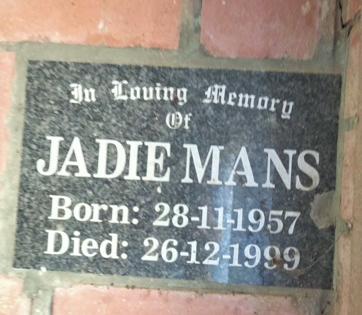 MANS Jadie 1957-1999