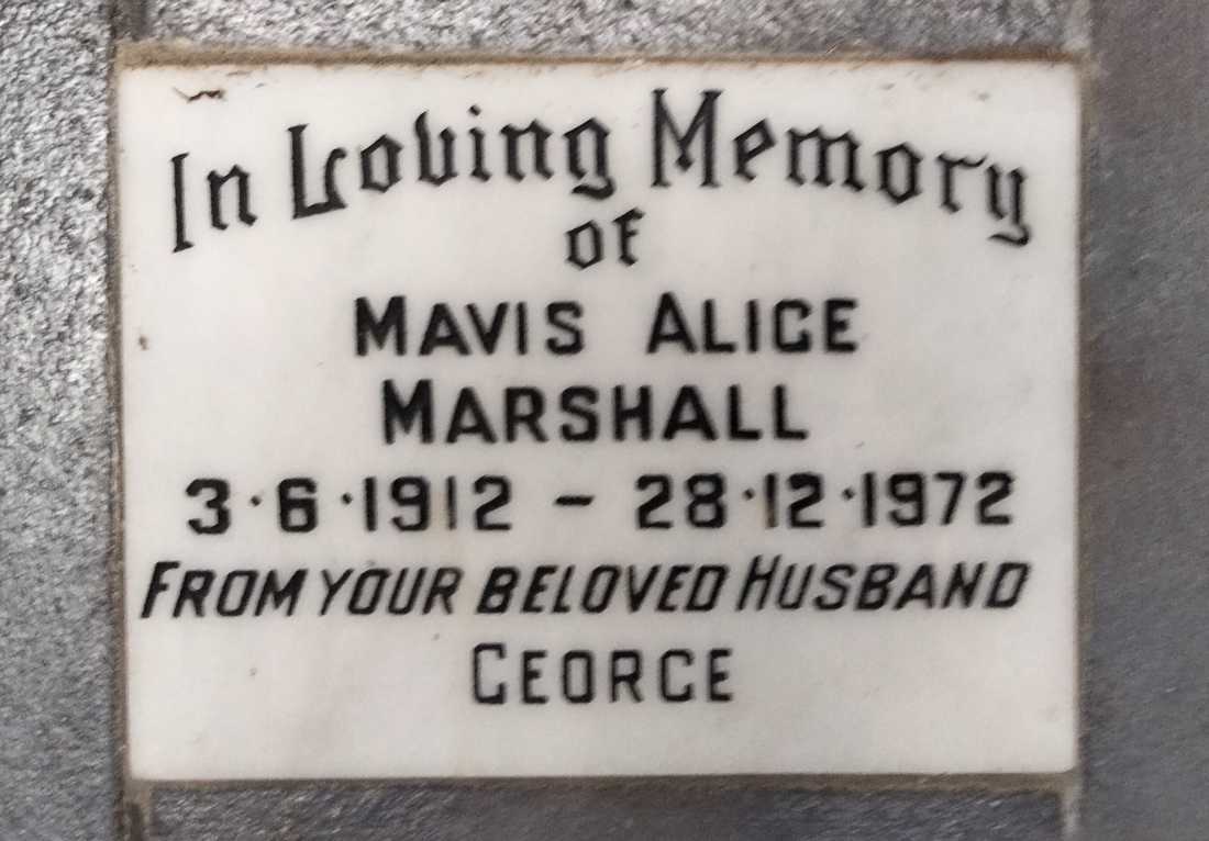 MARSHALL Mavis Alice 1912-1972