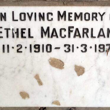 MACFARLANE Ethel 1910-1974