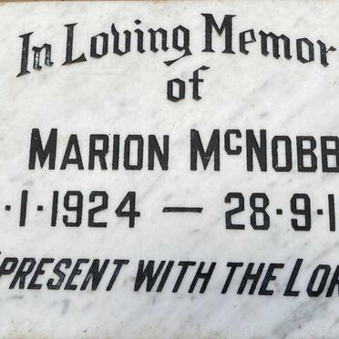 MCNOBB Marion 1924-1984