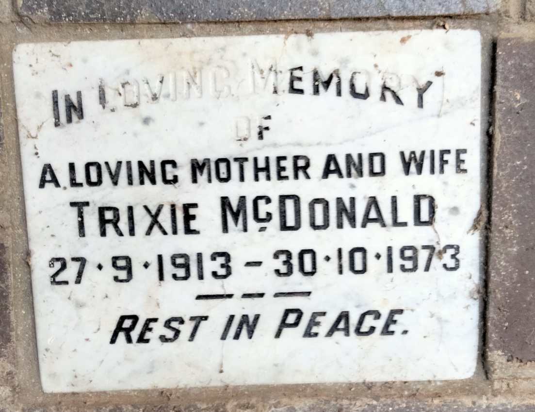 MCDONALD Trixie 1913-1973