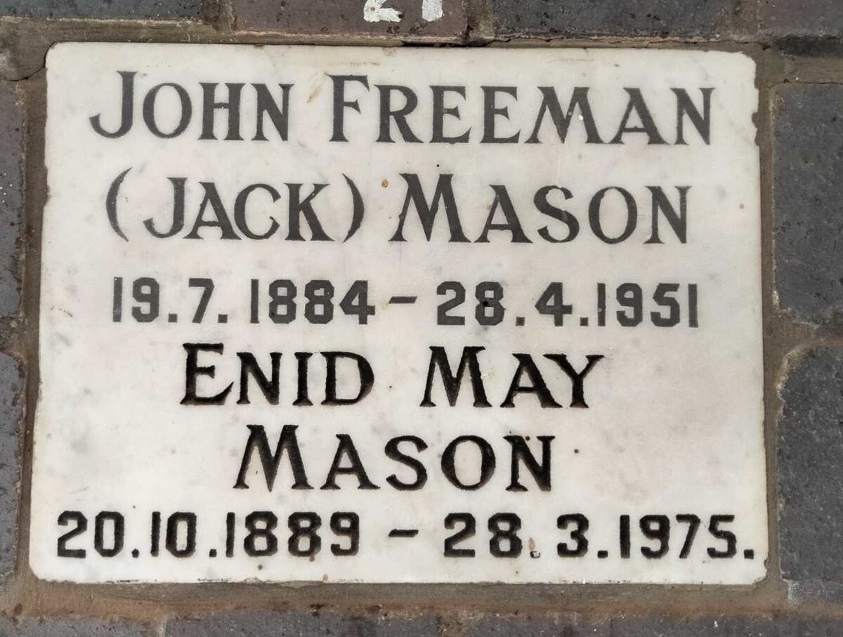 MASON John Freeman 1884-1951 & Enid May 1889-1975