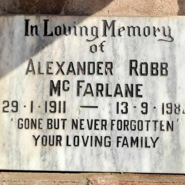 MCFARLANE Alexander Robb 1911-1982