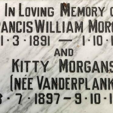 MORGANS Francis William 1891-1958 & Kitty VANDERPLANK 1897-1985