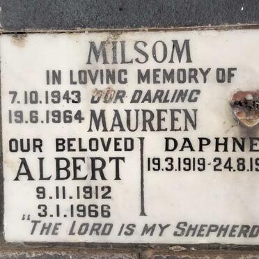 MILSOM Albert 1912-1966 & Daphne 1919-1977 :: MILSOM Maureen 1943-1964