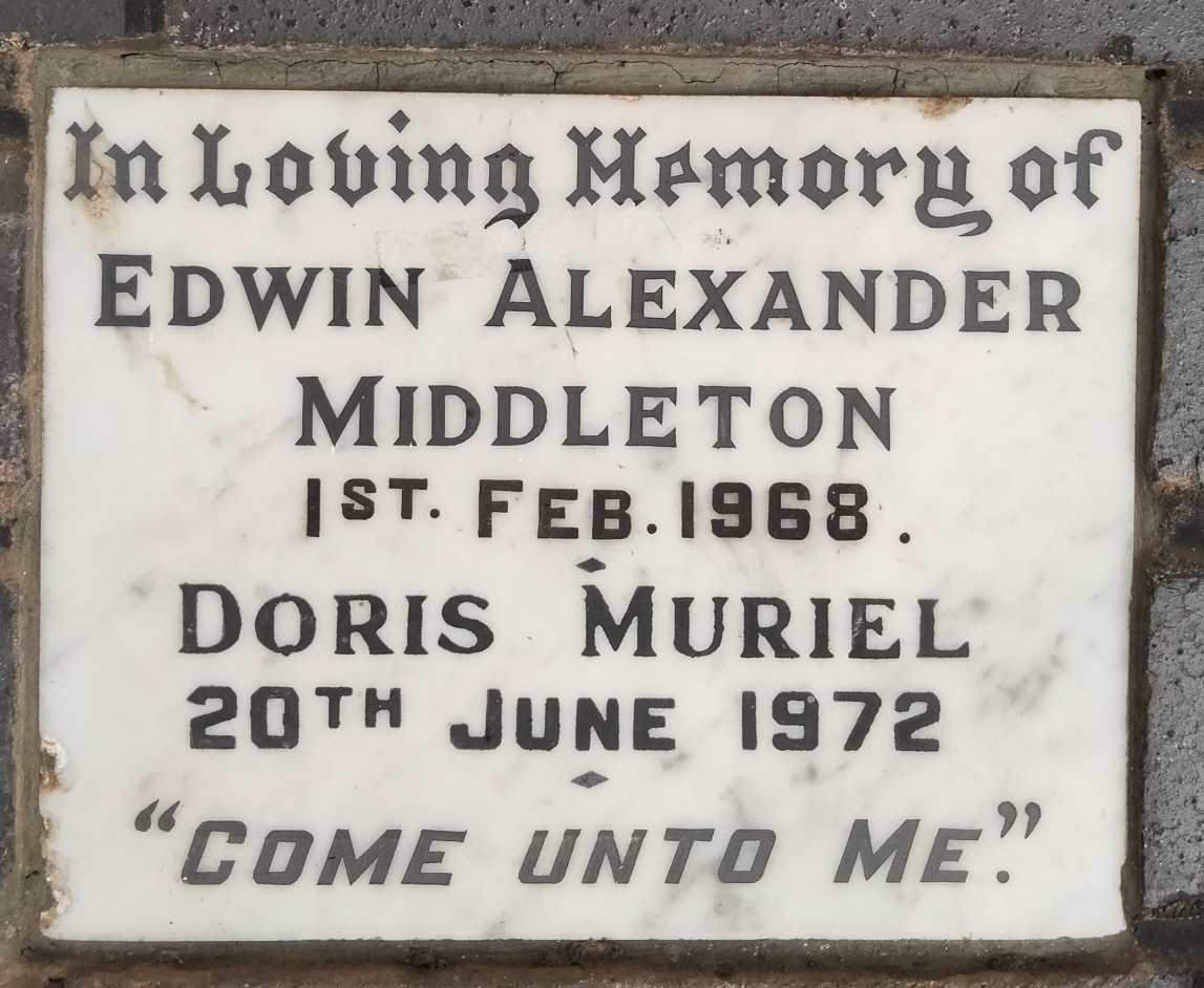 MIDDLETON Edwin Alexander -1968 & Doris Muriel -1972