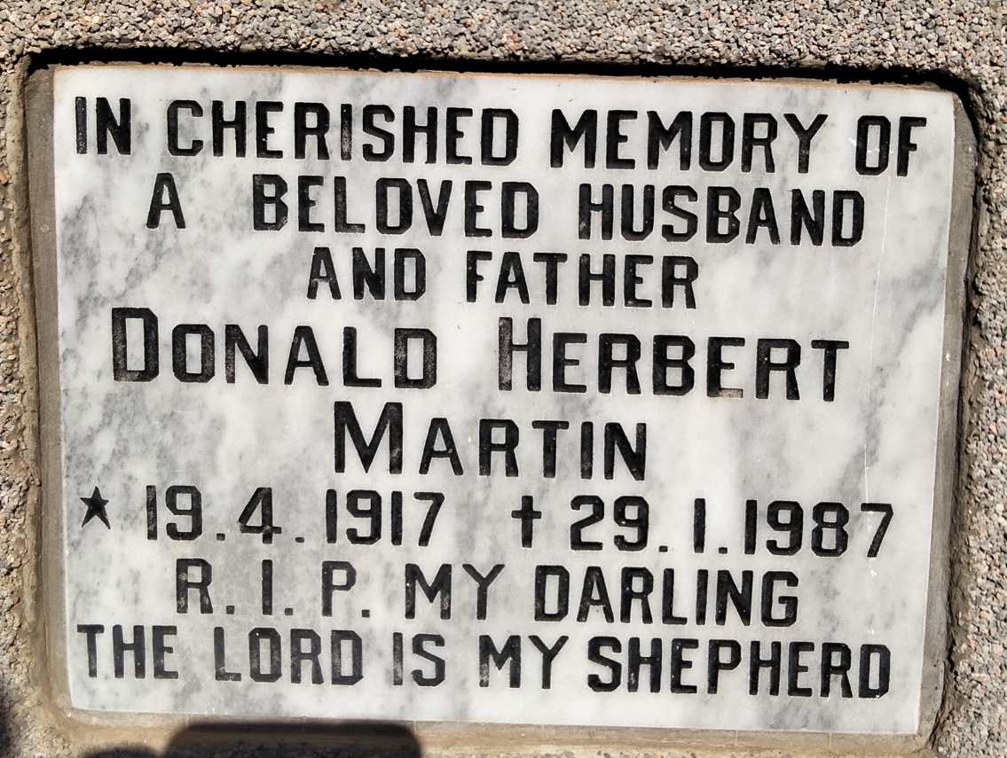MARTIN Donald Herbert 1917-1987