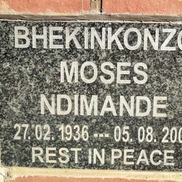 NDIMANDE Bhekinkonza Moses 1936-2006