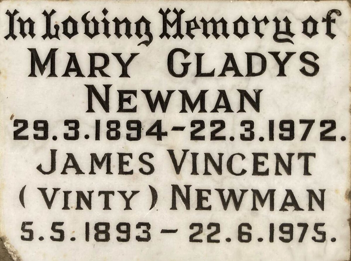 NEWMAN James Vincent 1893-1975 & Mary Gladys 1894-1972