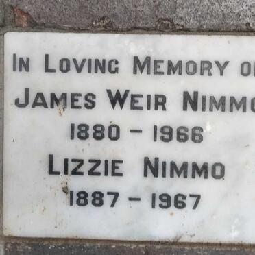 NIMMO James Weir 1880-1966 & Lizzie 1887-1967