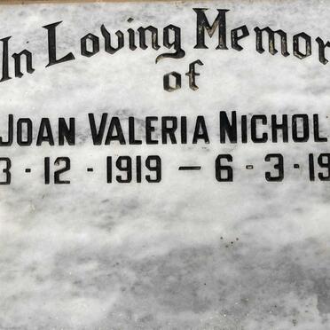 NICHOLLS Joan Valeria 1919-1985