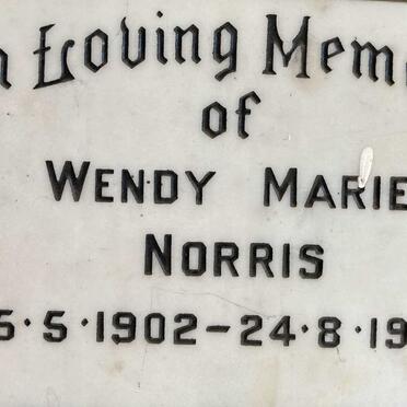 NORRIS Wendy Marie 1902-1972