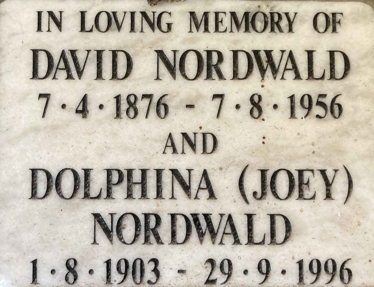 NORDWALD David 1876-1956 & Dolphina 1903-1996