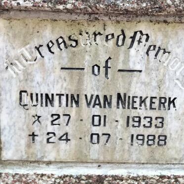 NIEKERK Quintin, van 1933-1988