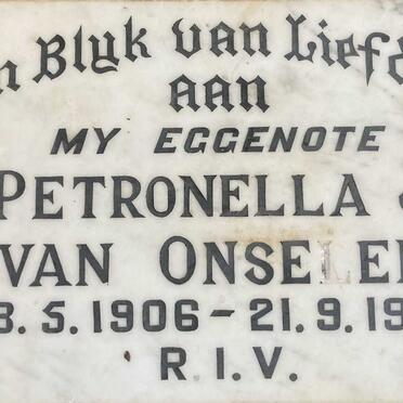 ONSELEN Petronella J., van 1906-1975