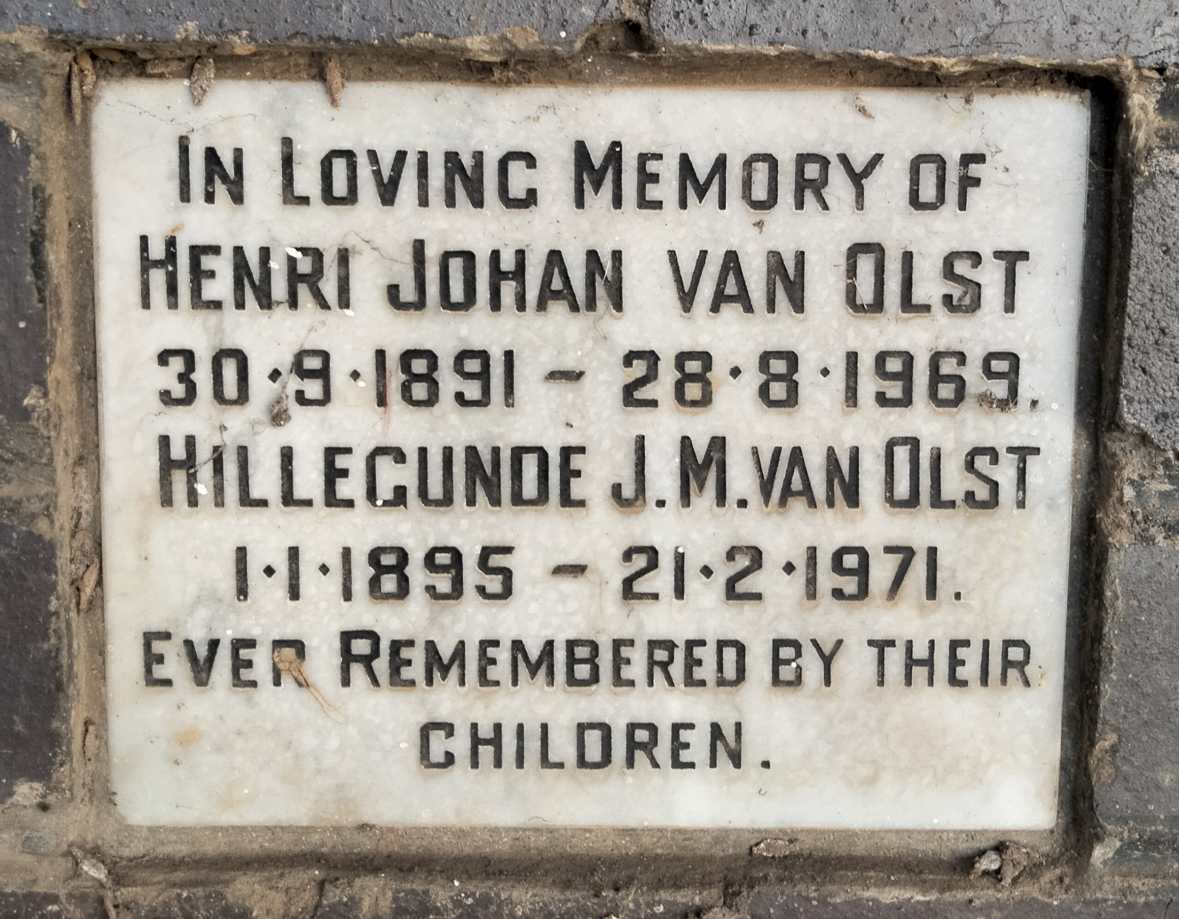 OLST Henri Johan, van 1891-1969 & Hillegunde J.M. 1895-1971