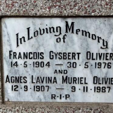 OLIVIER Francois Gysbert 1904-1976 & Agnes Lavina Muriel 1907-1987