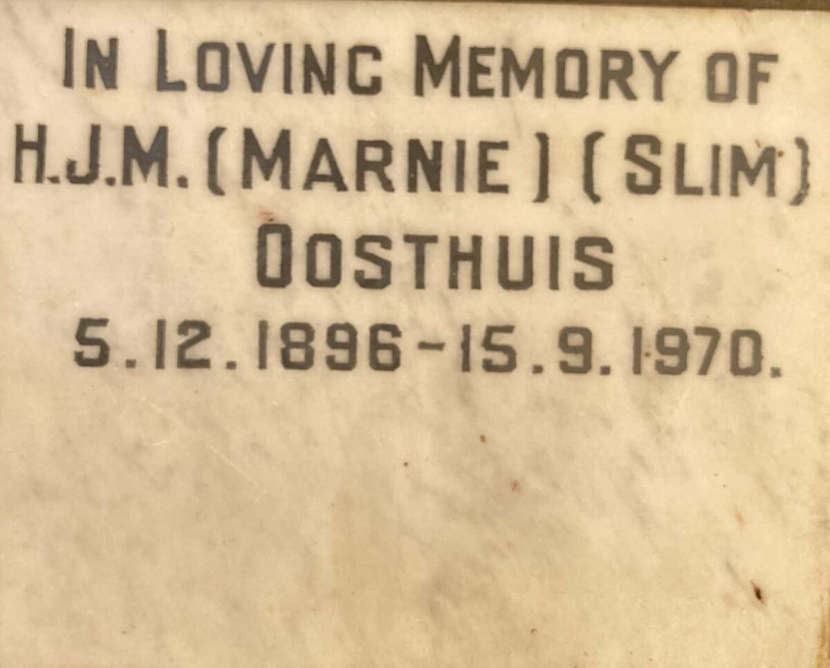 OOSTHUIS H.J.M. 1896-1970