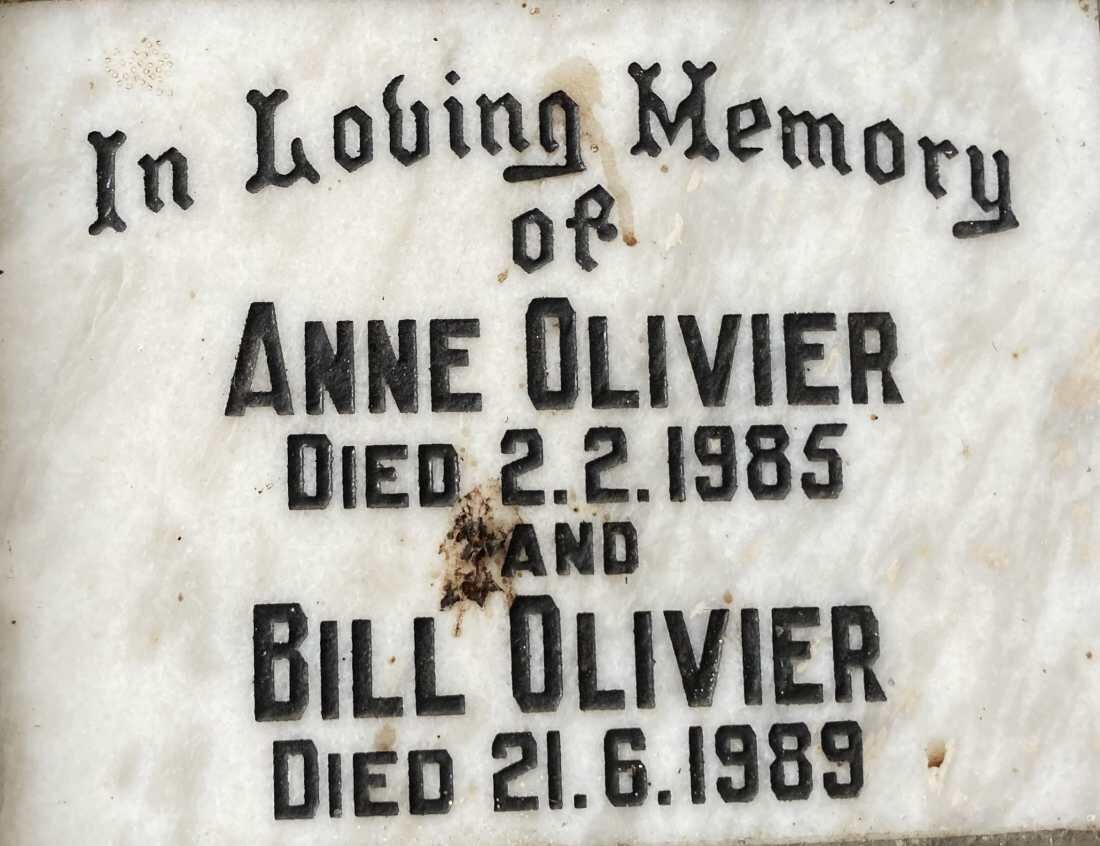OLIVIER Bill -1989 & Anne -1985