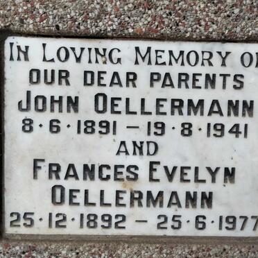 OELLERMANN John 1891-1941 & Frances Evelyn 1892-1977