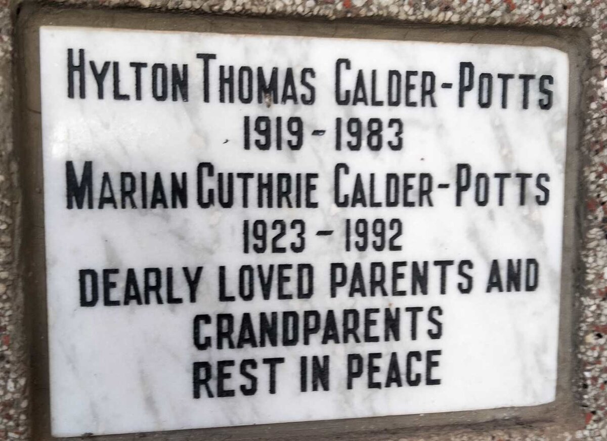 POTTS Hylton Thomas, CALDER- 1919-1983 & Marian Guthrie 1923-1992