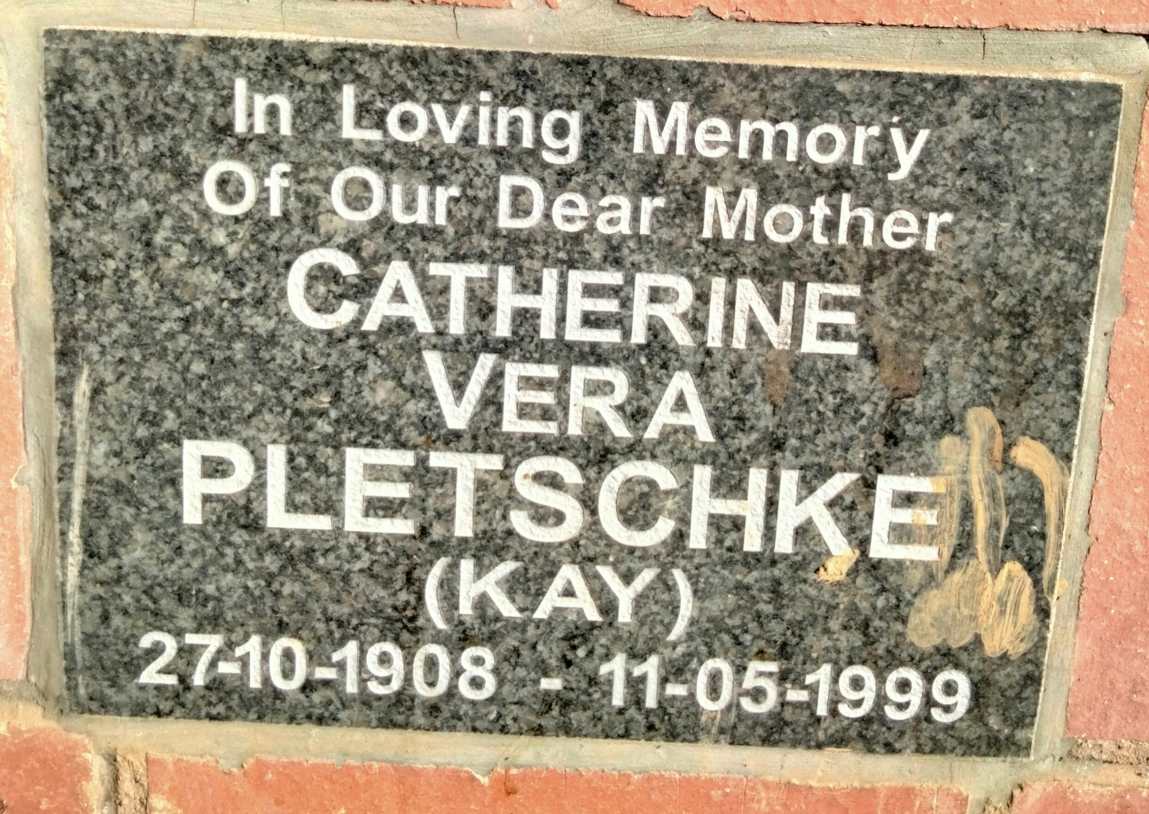 PLETSCHKE Catherine Vera 1908-1999
