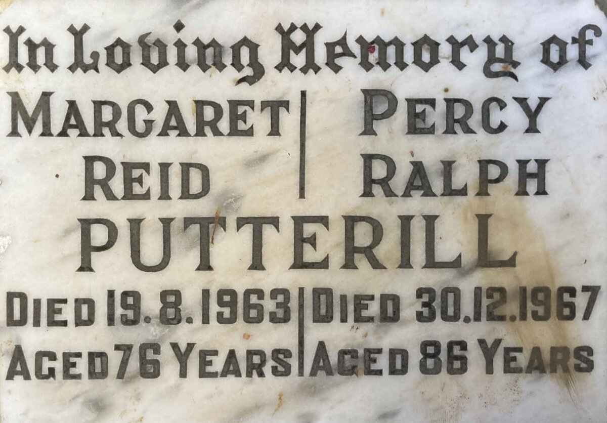 PUTTERILL Percy Ralph -1967 & Margaret Reid -1963