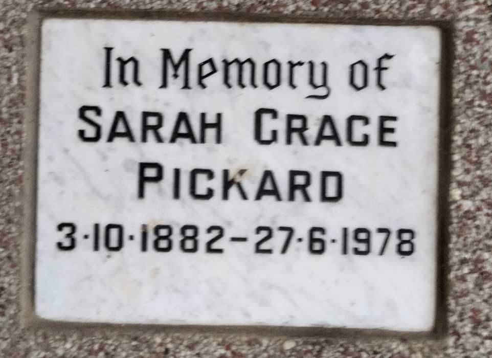 PICKARD Sarah Grace 1882-1978