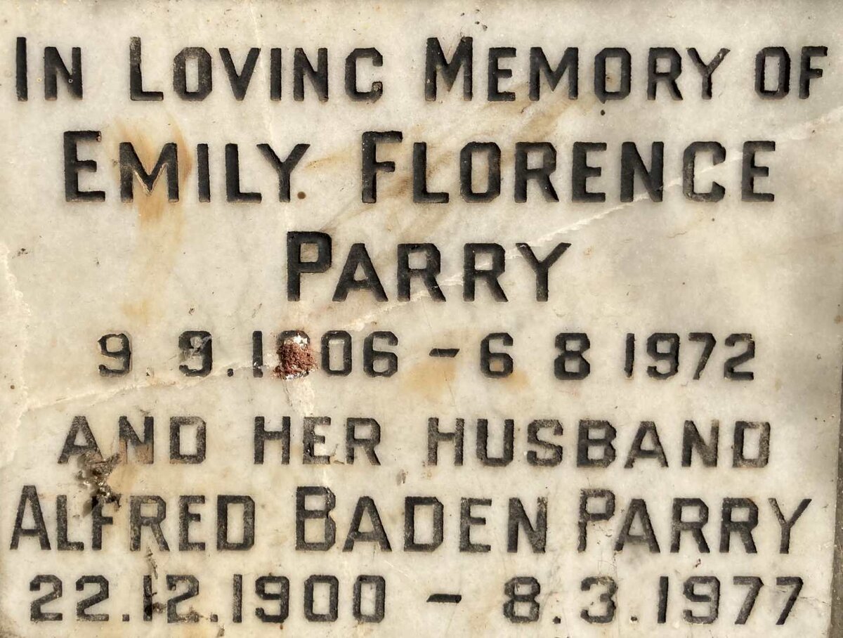 PARRY Alfred Baden 1900-1977 & Emily Florence 1906-1972